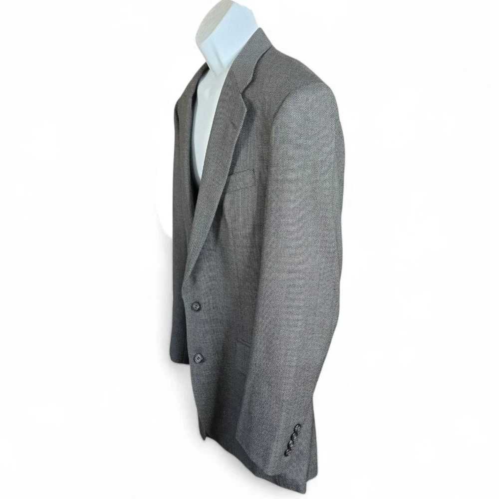 Ralph Lauren Mens Vintage Birdseye Wool Blazer Size 40 Gray Polo University Club